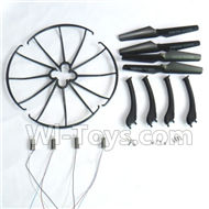 SYMA X5S X5SW X5SC Parts-61 Outer protect frame(4pcs) & Propellers(4pcs) & Landidng skid(4pcs) & Main motor(4pcs)-Black For SYMA X5S X5SC X5SC Quadcopter UFO parts